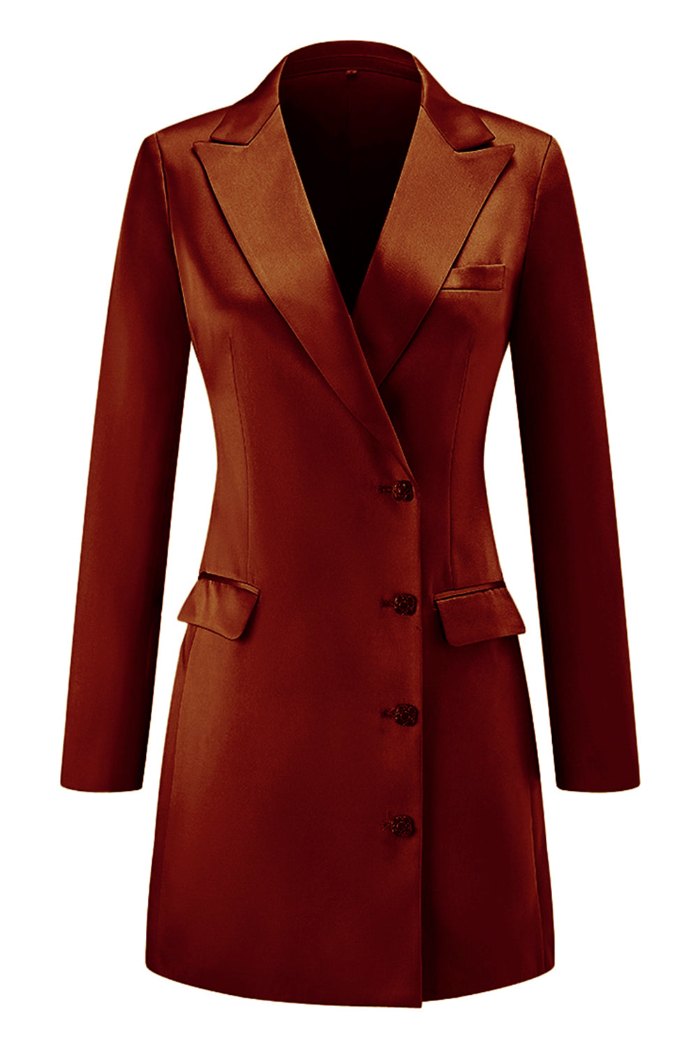 Champagne Peak Lapel Single Breasted Women Blazer