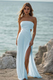 White Ruched Cut Out Engagement Dress With Slit