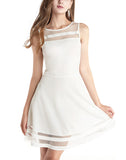 Women's A-Line Sleeveless Sheer Cocktail Party Dress