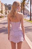 Pink Bodycon Sweetheart Homecoming Dress with Beading