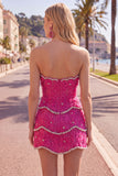 Pink Bodycon Sweetheart Homecoming Dress with Beading