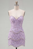 Pink Bodycon Sweetheart Homecoming Dress with Beading