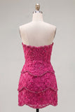 Pink Bodycon Sweetheart Homecoming Dress with Beading