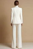 White Beaded Shawl Lapel 2-Piece Women Suits