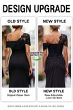One Shoulder Black Mermaid Appliqued Mother Of The Bride Dress