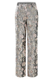 Sparkly Grey 2 Piece Floral Peak Lapel Women Prom Suit