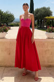 Sweetheart A-Line Corset Red and Fuchsia Formal Dress