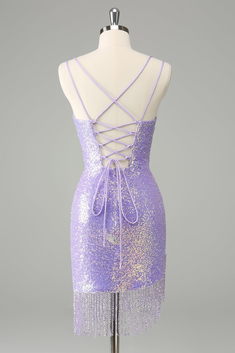 Berylove Women Sparkly Lilac Homecoming Dress with Tassels Bodycon Sequins Mini Cocktail Party Dress, Lilac / US24W Berylove Women Sparkly Lilac Homecoming Dress with Tassels Bodycon Sequins Mini Cocktail Party Dress, Lilac / US24W
