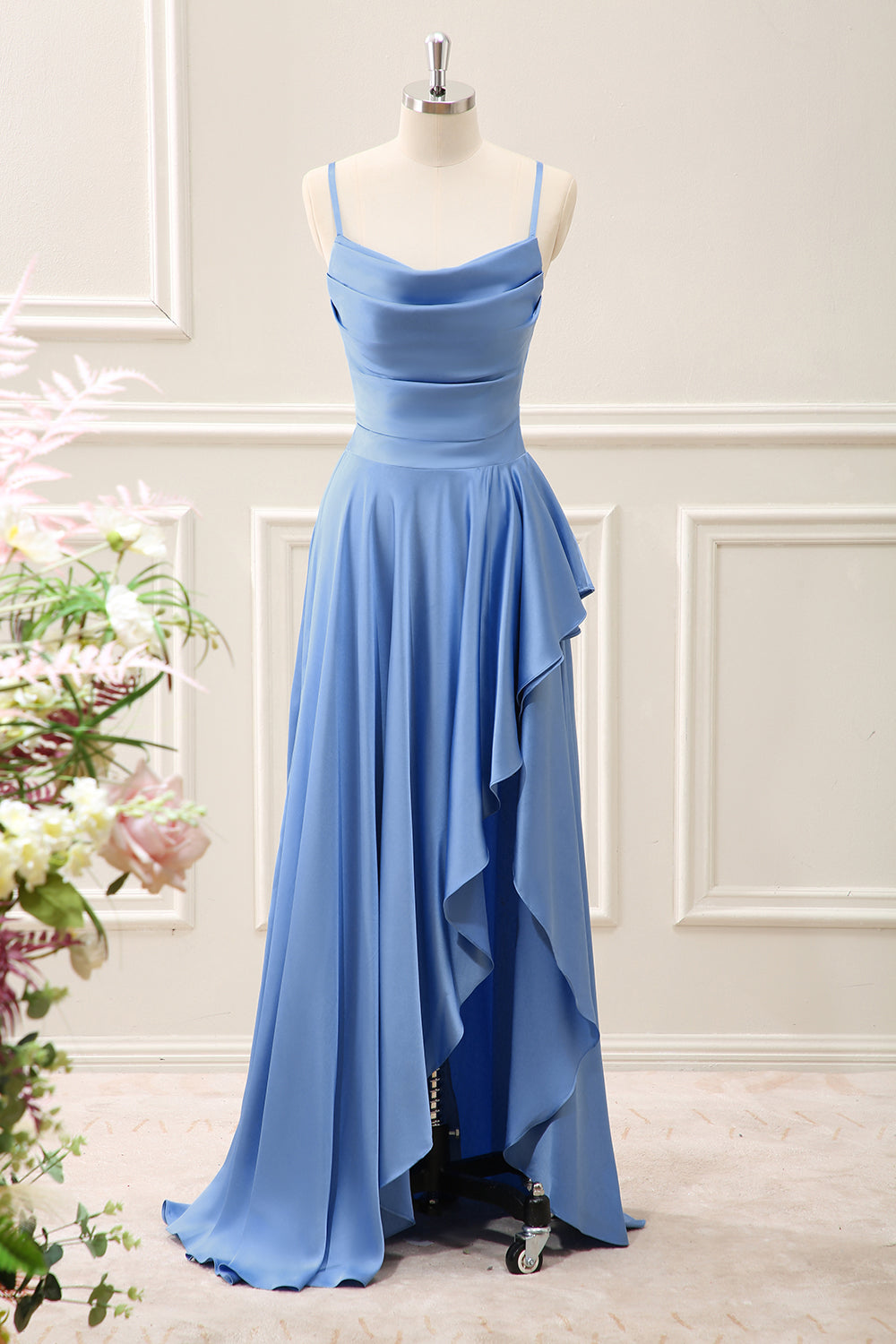 blue asymmetrical dresses Bamboo Modal Silk Dress Made To Order Color Blocking Asymmetric Silk Dress, Color-blocking Summer Dresses, Sustainable Silk. Teal Tea Green The Fairnest