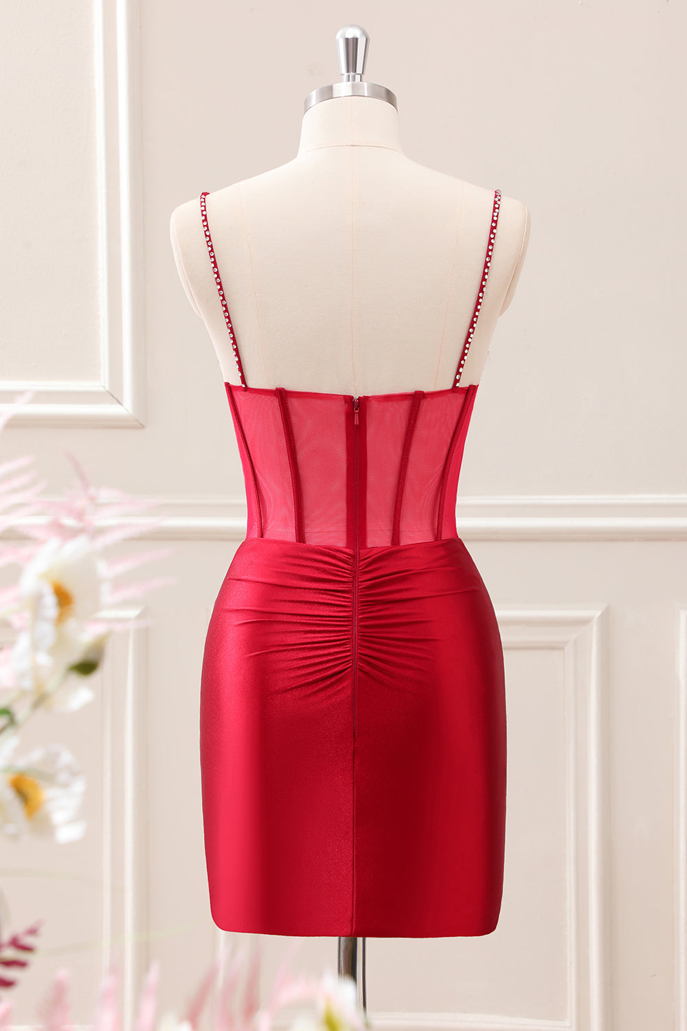 Berylove Women Glitter Dark Red Mini Dress Beaded Corset Spaghetti Straps Tight Homecoming Dress Berylove Women Glitter Dark Red Mini Dress Beaded Corset Spaghetti Straps Tight Homecoming Dress