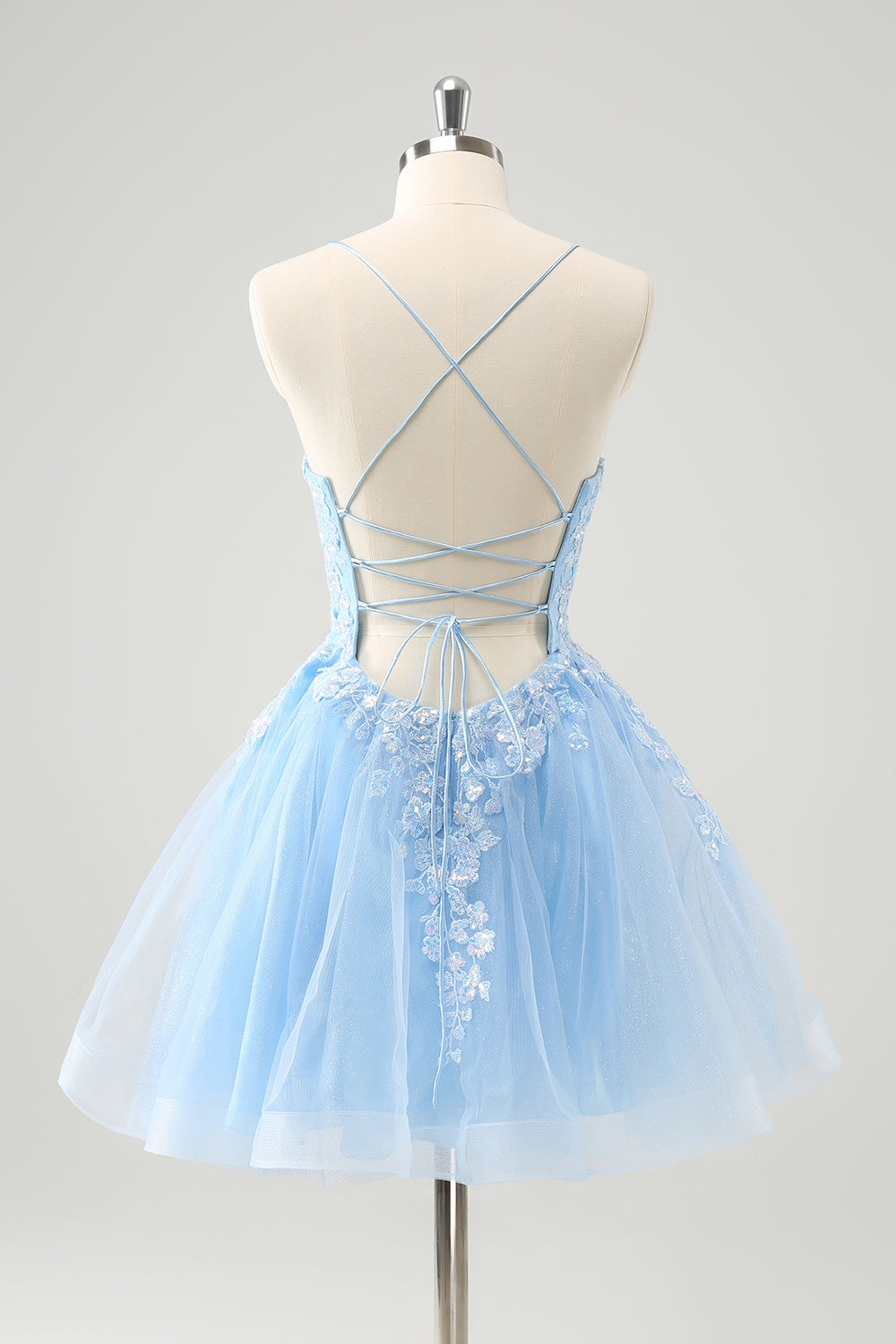 Berylove Women Cute Glitter Blue Homecoming Dress with Appliques A Line Sequins Mini Cocktail Party Dress Berylove Women Cute Glitter Blue Homecoming Dress with Appliques A Line Sequins Mini Cocktail Party Dress