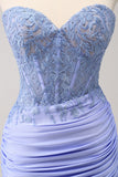 Fuchsia Sweetheart Corset Tight Homecoming Dress with Beading