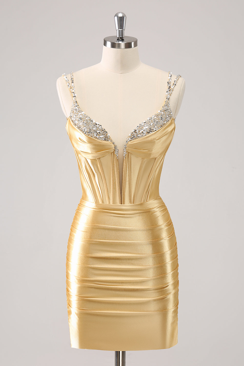 Berylove Women Glitter Golden Corset Mini Dress Sequined Satin Spaghetti Straps Tight Homecoming Dress Berylove Women Glitter Golden Corset Mini Dress Sequined Satin Spaghetti Straps Tight Homecoming Dress