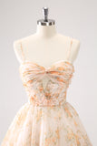 Lilac A-Line Floral Prints Ruffled Tiered Mini Dress