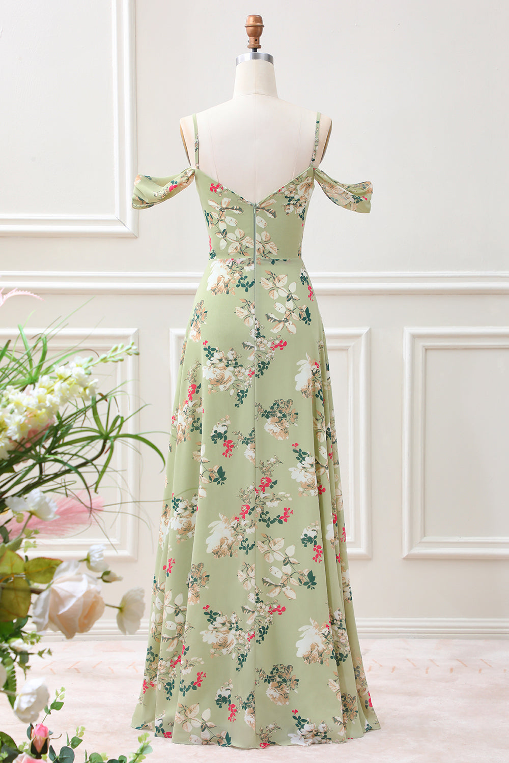 Floral maxi bridesmaid dress sales