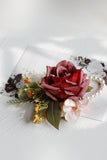 Romantic Apricot Wrist Corsage and Boutonniere Set for Wedding