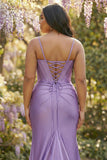 Sparkly Corset Fuchsia Mermaid Plus Size Prom Dress