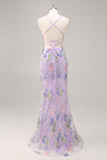 Sequins Mermaid Spaghetti Straps Black Prom Dress with Appliques