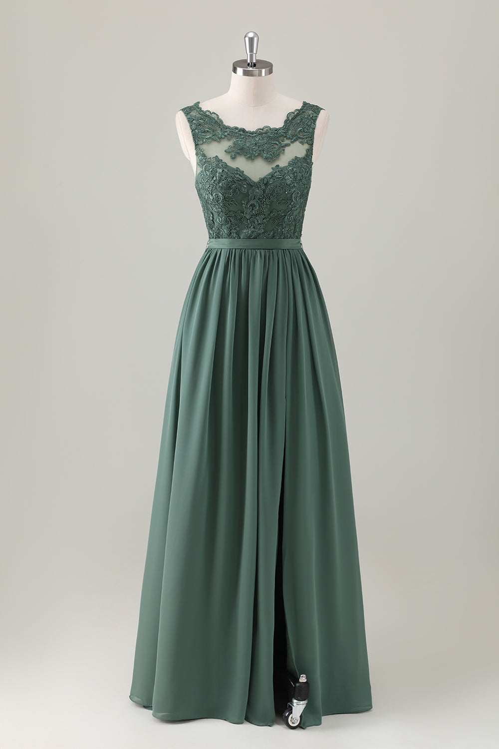 Berylove Women Eucalyptus Wedding Guest Dress with Appliques Ruched Slit A Line Maxi Dress, Eucalyptus / US6 Berylove Women Eucalyptus Wedding Guest Dress with Appliques Ruched Slit A Line Maxi Dress, Eucalyptus / US6