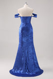 Royal Blue Off The Shoulder Mermaid Prom Dress