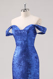 Royal Blue Off The Shoulder Mermaid Prom Dress