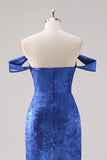 Royal Blue Off The Shoulder Mermaid Prom Dress