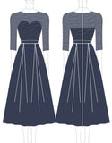 Sparkly Navy Beaded A Line Long Sleeves Mother Of the Bride Dress with Lace