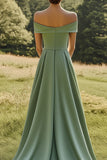 Sage A Line Off the Shoulder Formal Dress