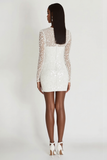 Sparkly White Bodycon Long Sleeve Graduation Dress
