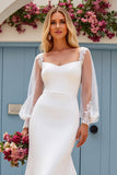 Mermaid Long Sleeve Ivory Wedding Dress