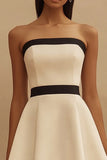 Ivory A Line Strapless Mini Dress