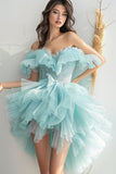 Green Tiered A Line Homecoming Dress with Beading