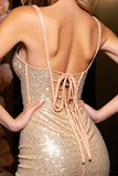 Gold Sparkly Short Homecoming Dress with Sequins