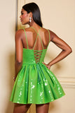 Sparkly Green A Line Homecoming Dress