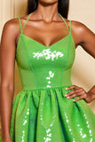 Sparkly Green A Line Homecoming Dress