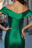 Off The Shoulder Dark Green Keyhole Homecoming Dress