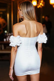White Strapless Bodycon Homecoming Dress