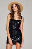Black Sequin Bodycon Homecoming Dress