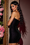 Strapless Black Bodycon Homecoming Dress