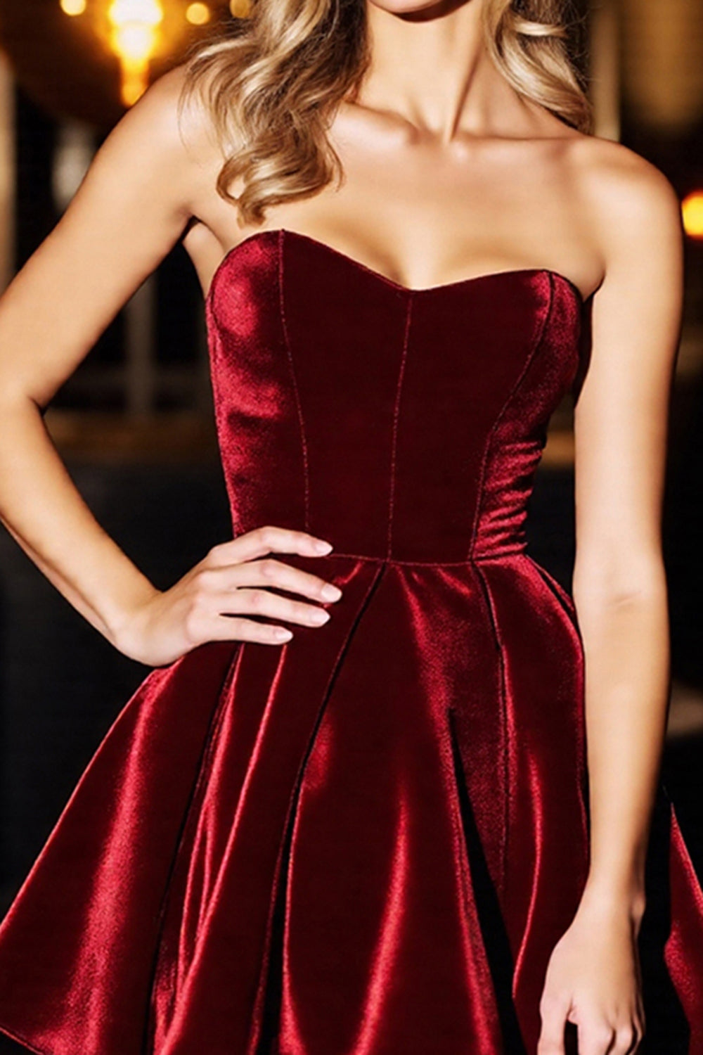 Berylove Women Strapless Homecoming Dress Velvet Burgundy A Line Cocktail Dress, Burgundy / US16W Berylove Women Strapless Homecoming Dress Velvet Burgundy A Line Cocktail Dress, Burgundy / US16W
