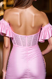 Strapless Corset Pink Homecoming Dress