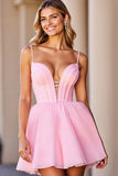 Corset Pink A Line Homecoming Dress