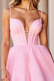 Corset Pink A Line Homecoming Dress