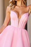Corset Pink A Line Homecoming Dress