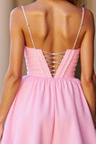 Corset Pink A Line Homecoming Dress