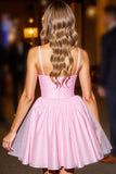 Pink A Line Mini Homecoming Dress