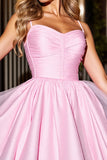 Pink A Line Mini Homecoming Dress