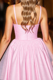 Pink A Line Mini Homecoming Dress