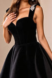 A Line Black Mini Homecoming Dress