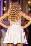 Appliqued Corset White Homecoming Dress